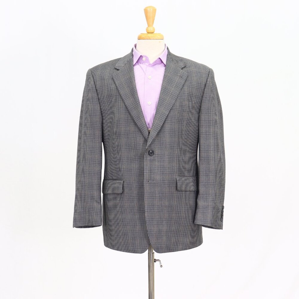Chaps 40S Gray Blazer Sport Coat Jacket 2-Button Check Y052